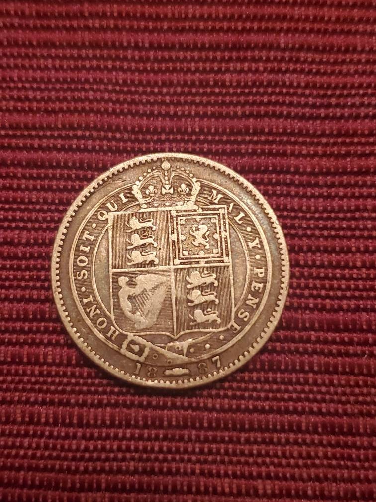 1887 british shilling sterling silver investment piece high grade