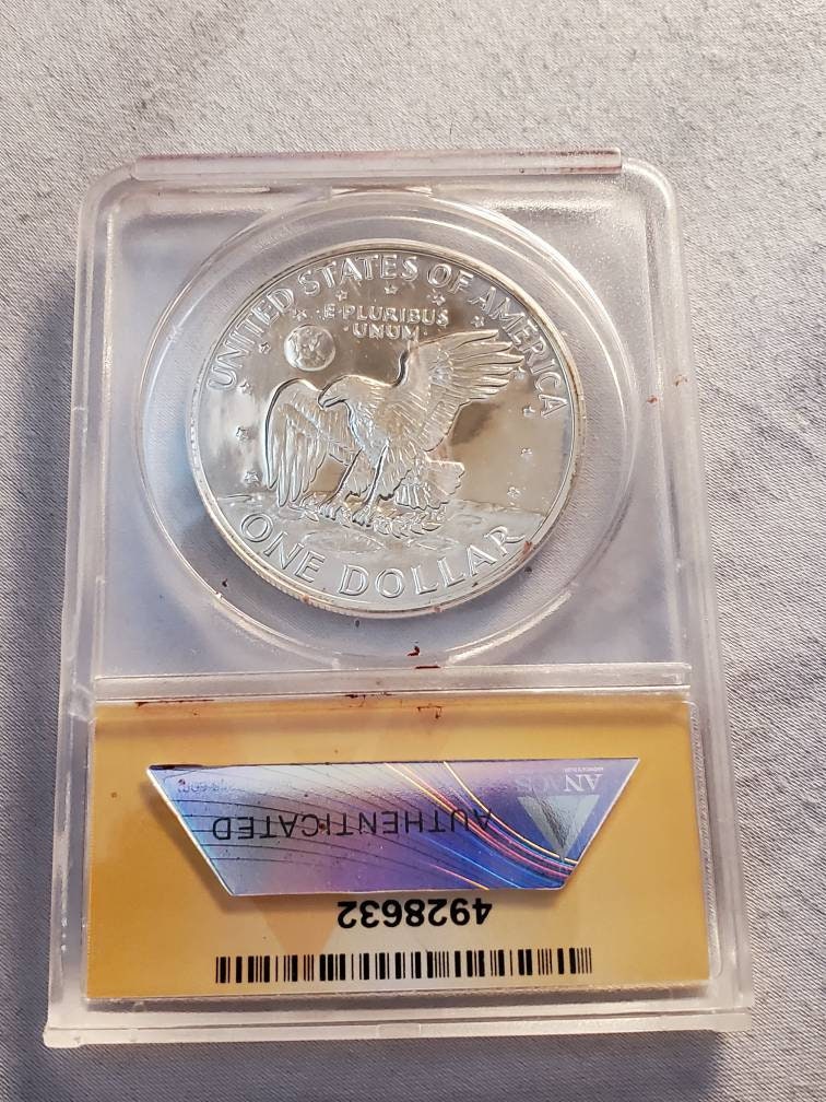1972s silver ike dollar peg leg variety rare graded anacs