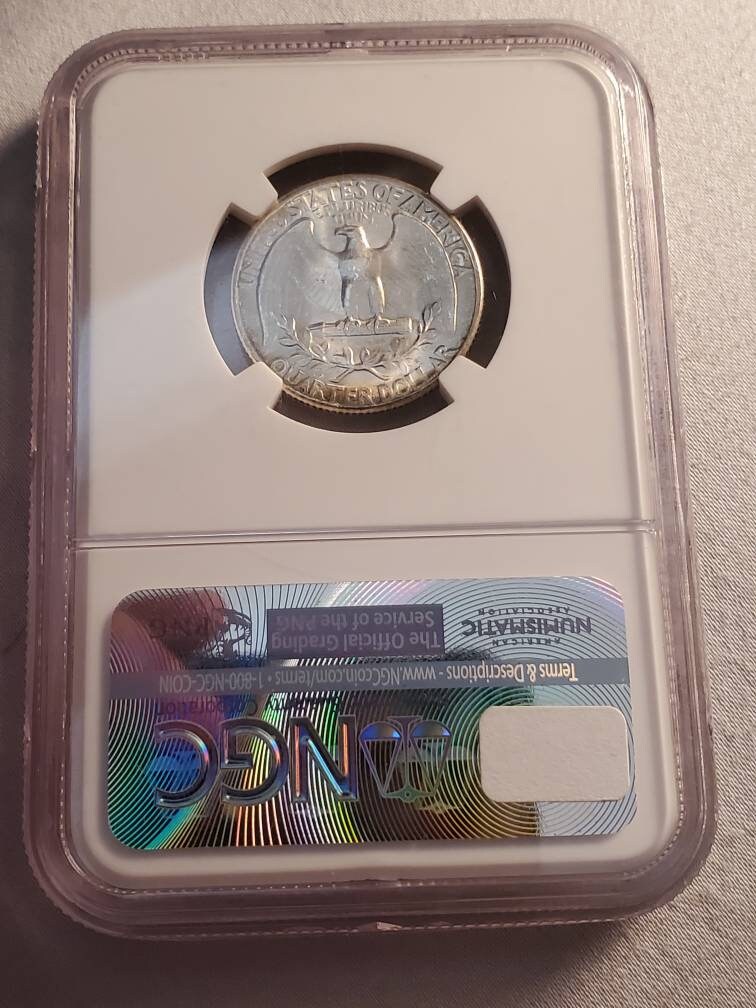 1945 mint state details ngc graded silver quarter