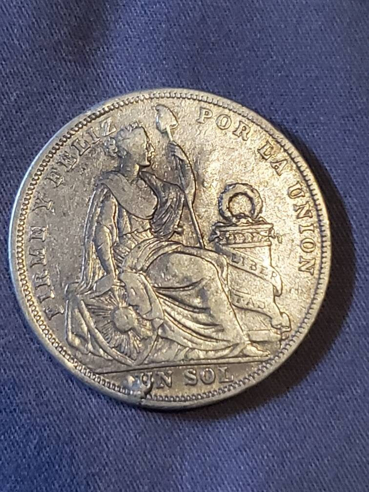 1924 peru sol large silver dollar sized coin