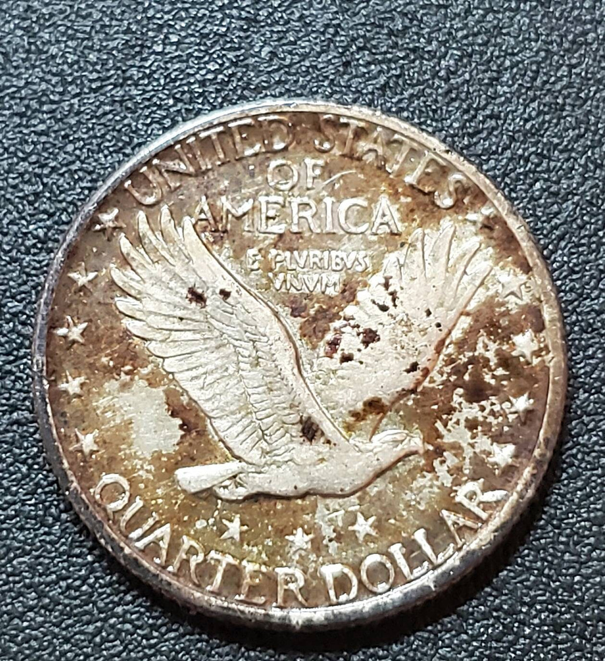 1929 standing liberty silver quarter 25 cents almost uncirculated