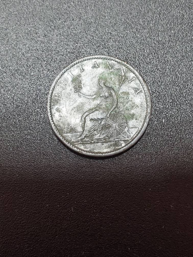 1807 British farthing large copper king george penny