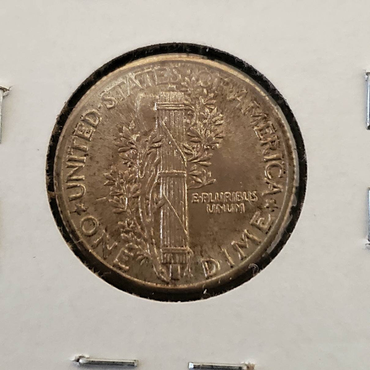 1935 mercury silver dime uncirculated near full split bands
