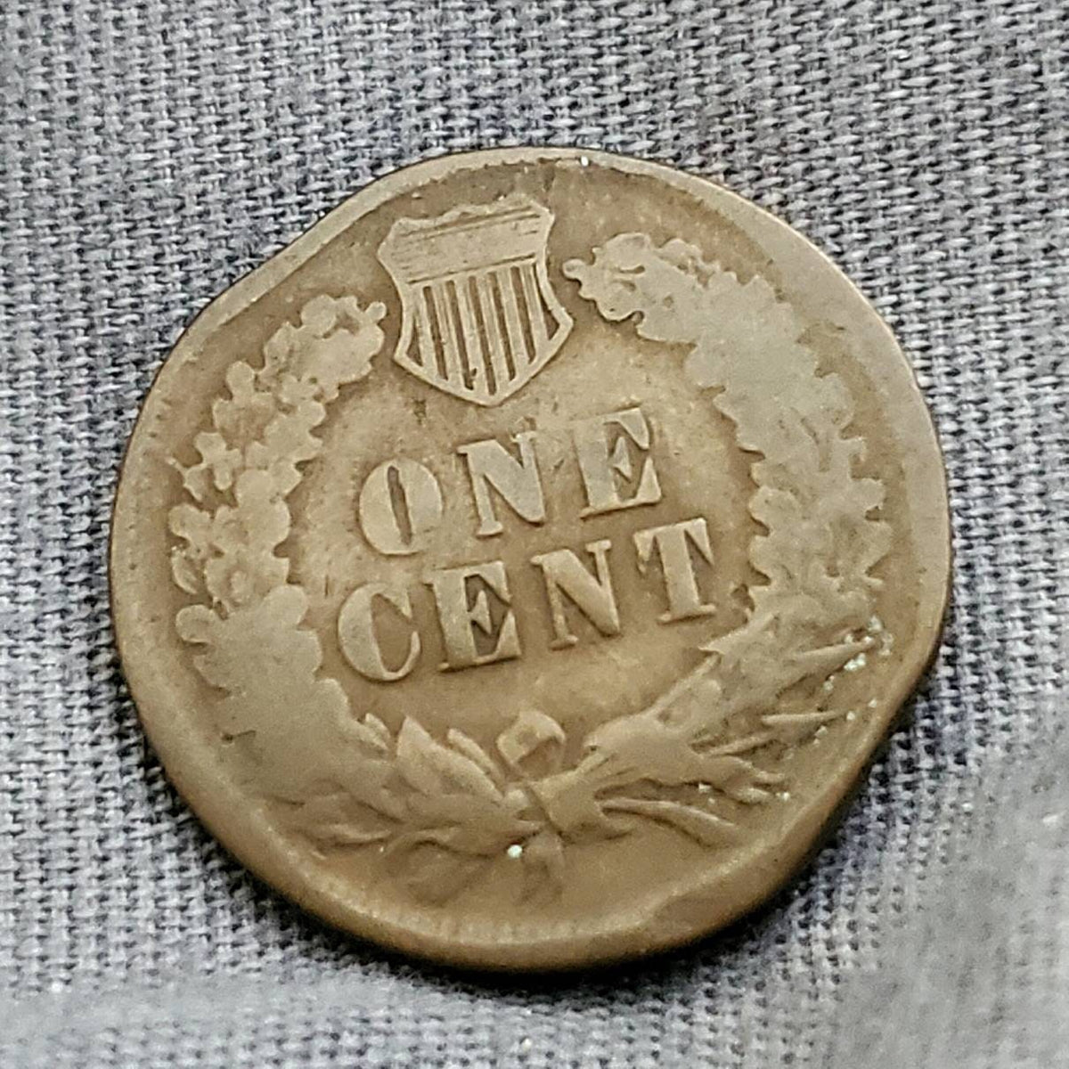 1874 semi key date indian head cent hole filler