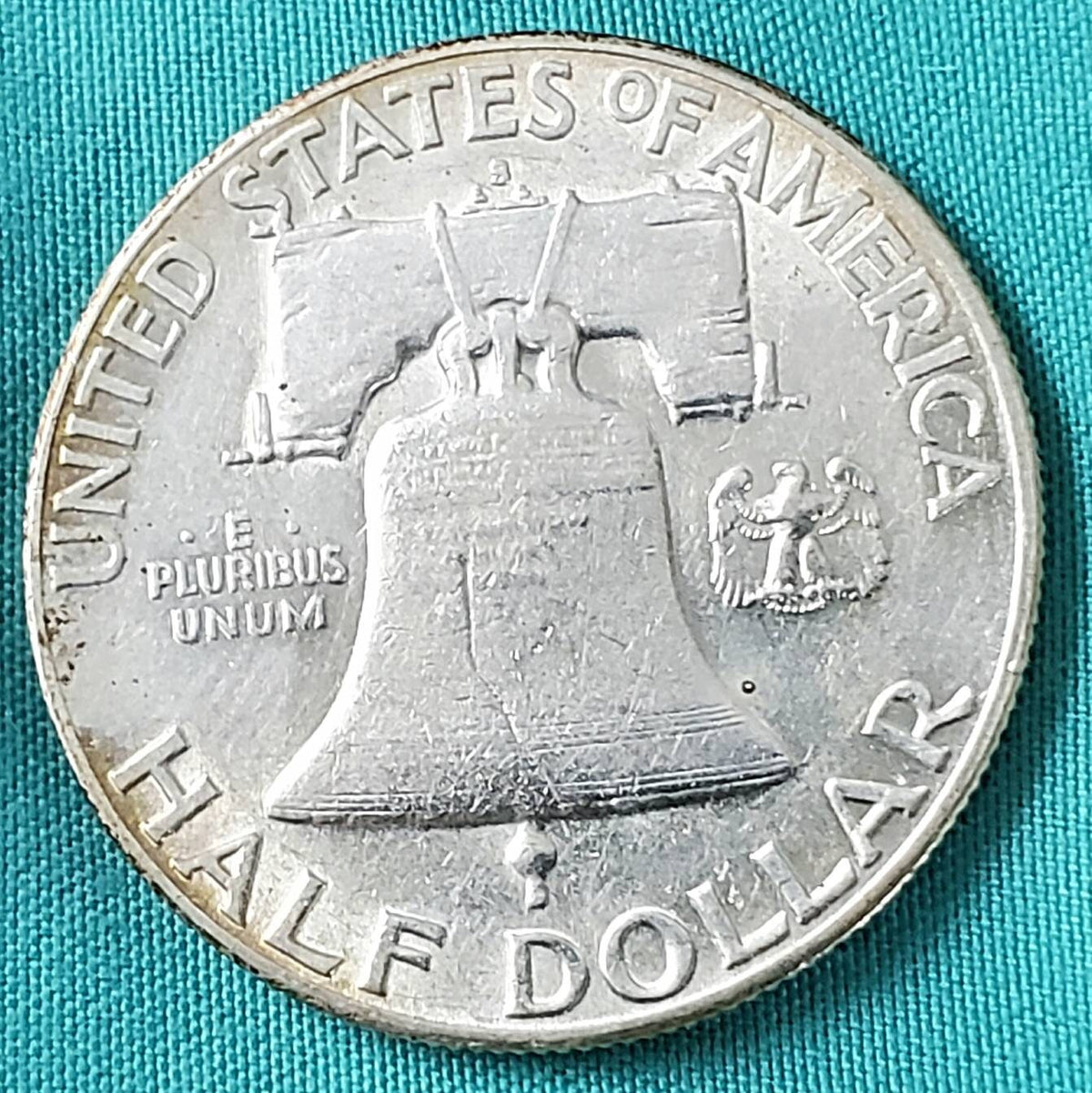1949s key date Ben Franklin half dollar, low mintage silver coin