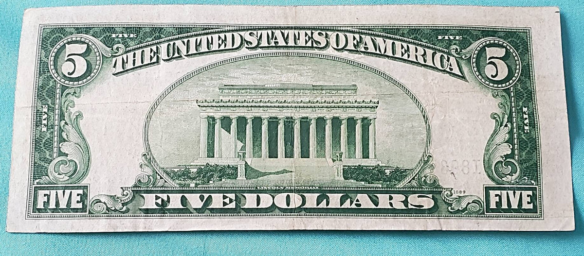 1934a 5 dollar blue seal silver certificate note