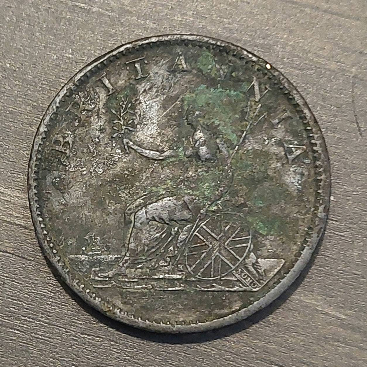 1807 British penny britania copper colonial era coin