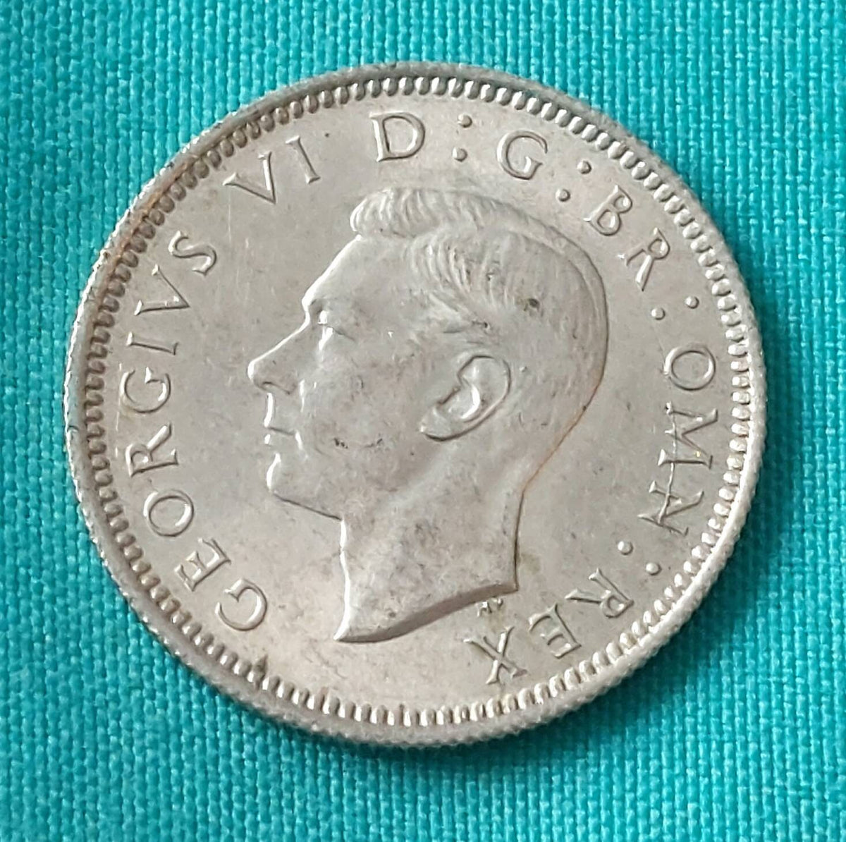 1943 British silver sixpence lucky wedding coin, mint state condition beautiful ww2 era coin lucky