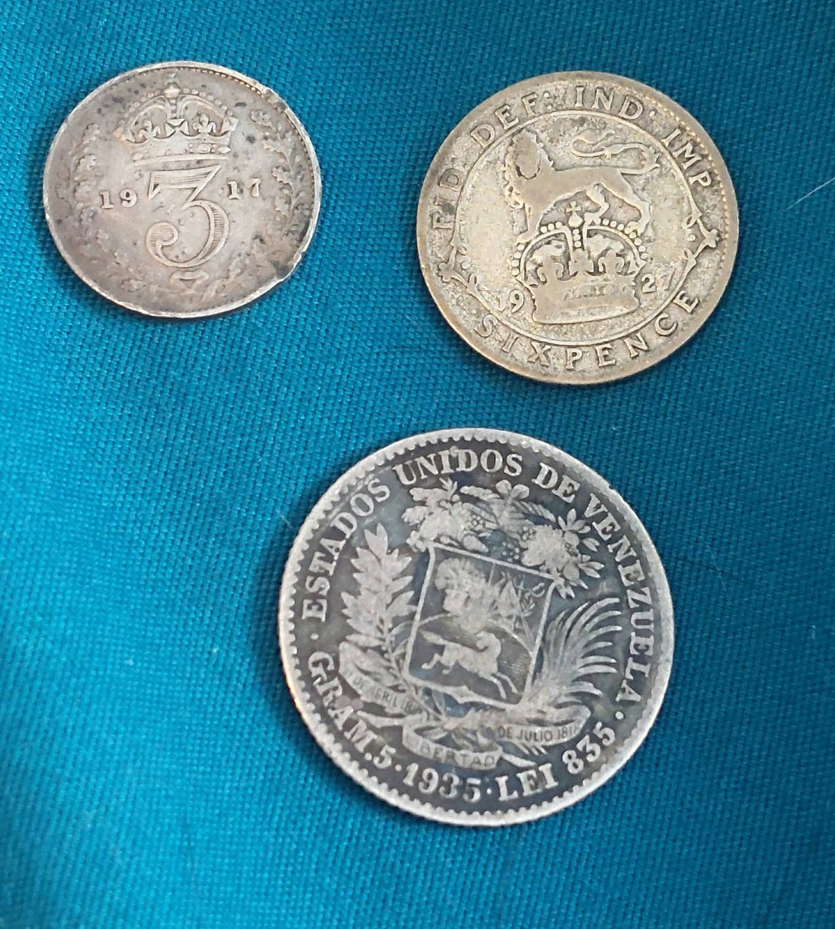 Foreign silver world coin lot. Look! 3 silver foreign coin collecting, gifts for him