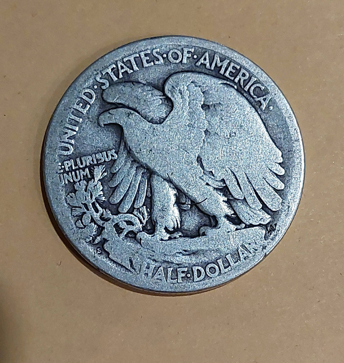 1919s walking liberty silver half dollar, semi key date low mintage