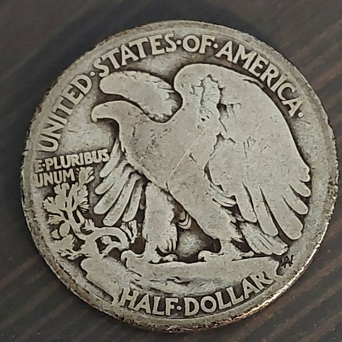 1917p walking liberty half dollar, original good coin 90 percent silver