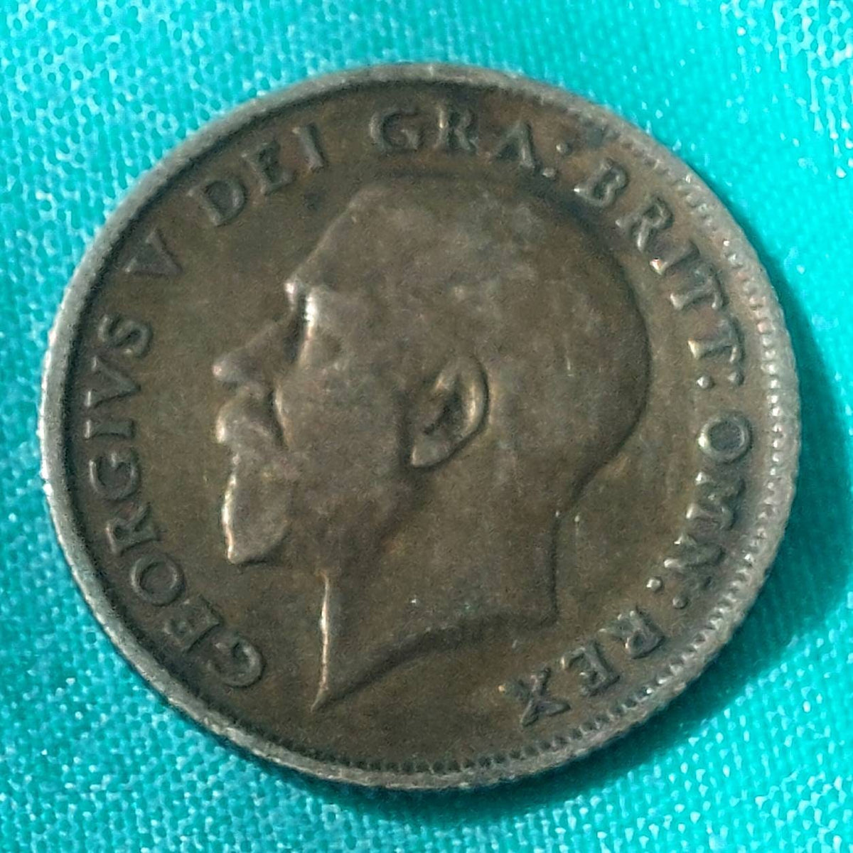 1914 British silver sixpence, king george lucky wedding coin