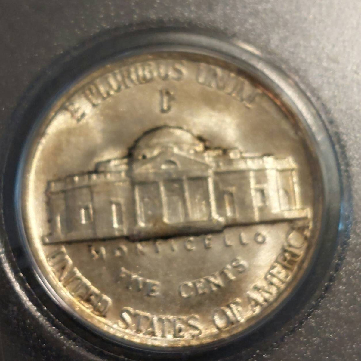 1943d silver War nickel, beautiful uncirculated Jefferson coin