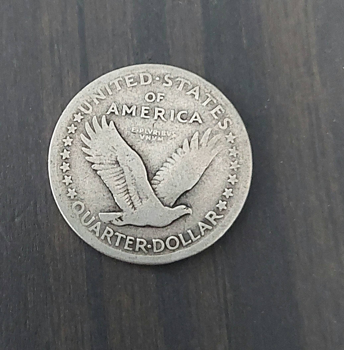 1917 standing liberty quarter, desirable type 1 very good coin