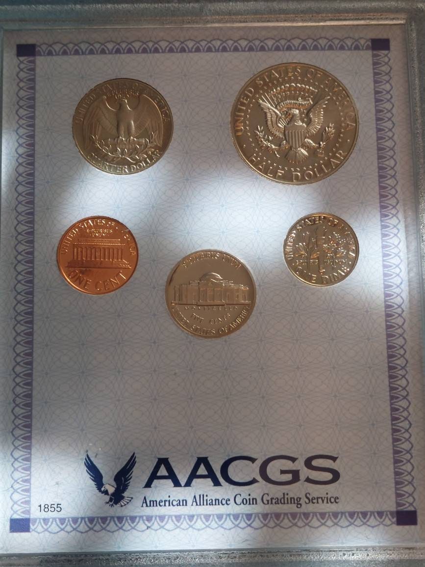 Graded proof set collection, us coins 1971s and 1987s, double coin set, proof 67 graded sets