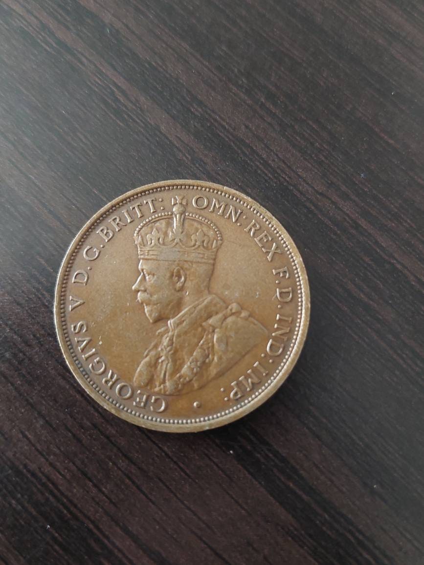 1914 Australia king george one penny, rare and high grade foreign coin collecting
