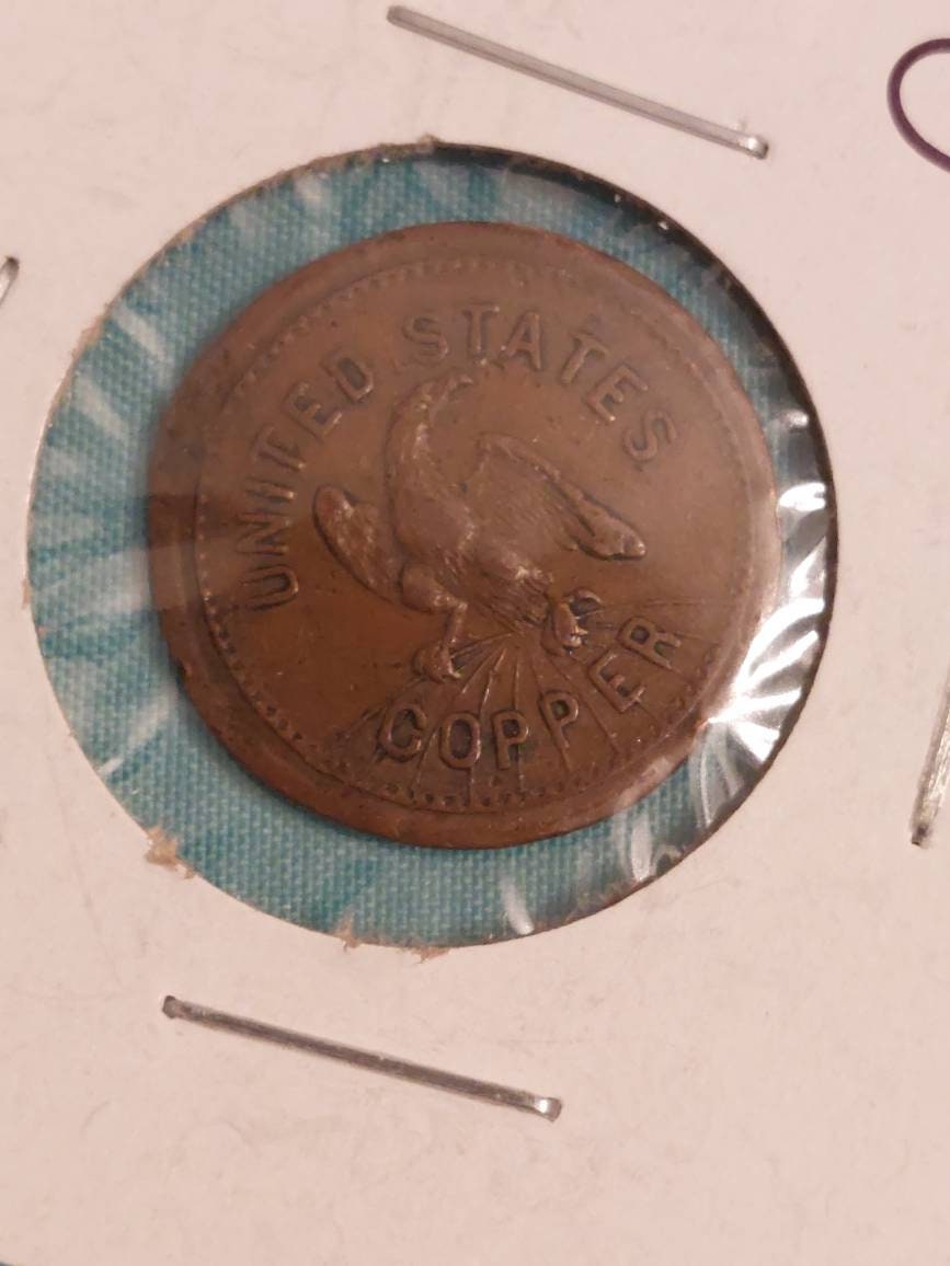 1863 civil war token and 200ad copper Roman ancient coin, two coins one price! Ships free, us coin collecting, gifts for him