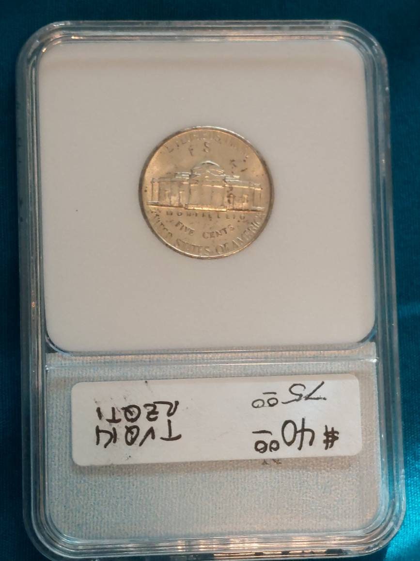1943s silver Jefferson nickel, war nickel date, uncirculated unique coin, graded ms67