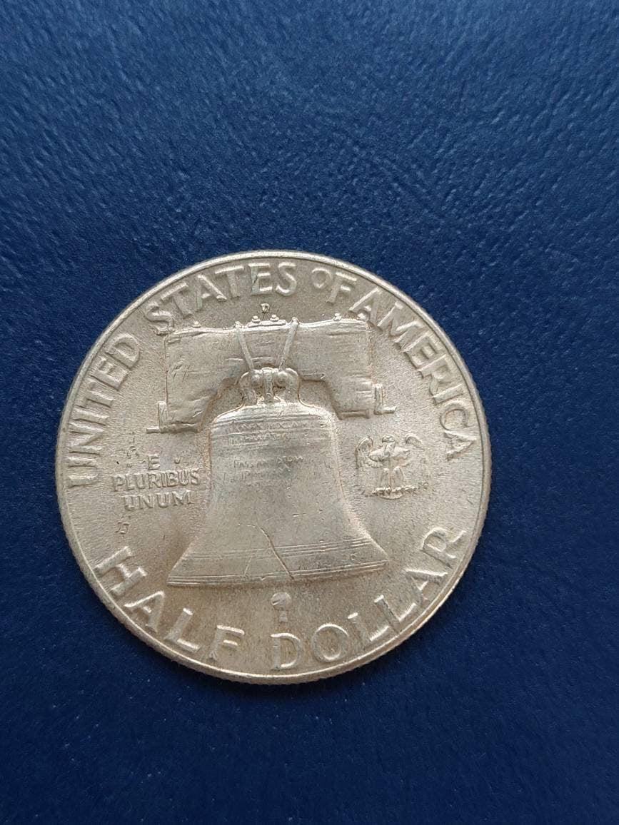 1948d Ben Franklin half dollar, better date 90 percent silver coin, us coin collecting
