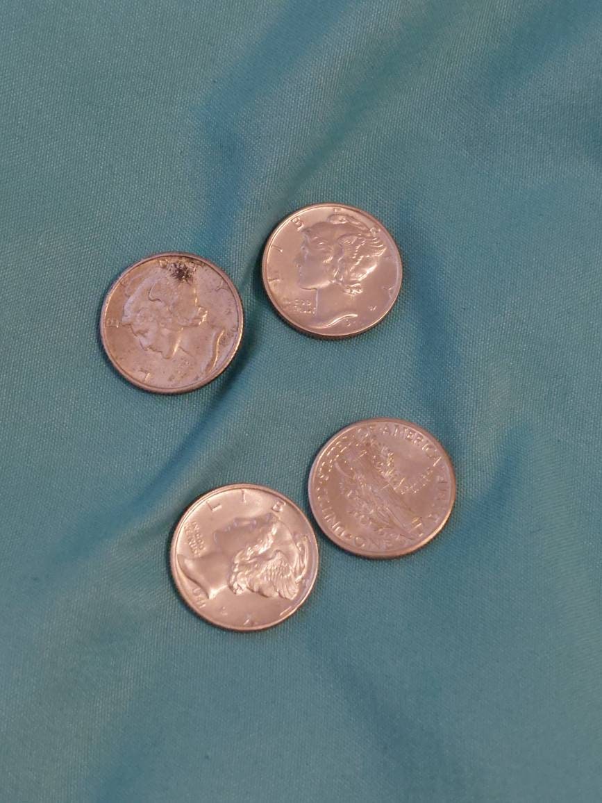 Mercury Silver dime, 1940s date high grade example similar to one displayed, you get one very nice world War two era American silver dime