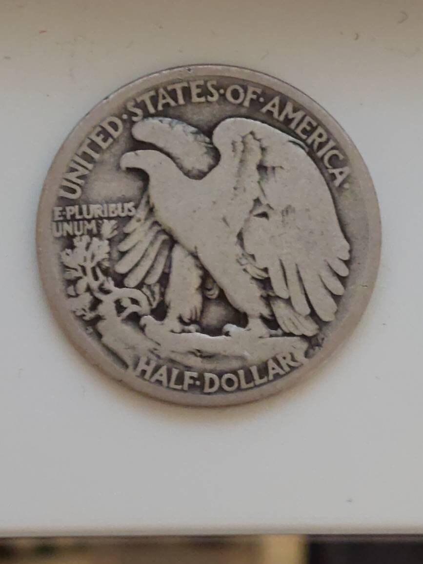 Walking liberty silver half dollar , 1917 s reverse early American silver coin collecting
