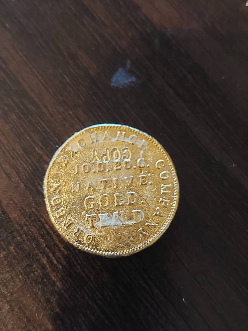 Reproduction Oregon beaver 1849 gold coin, super rare American territorial gold