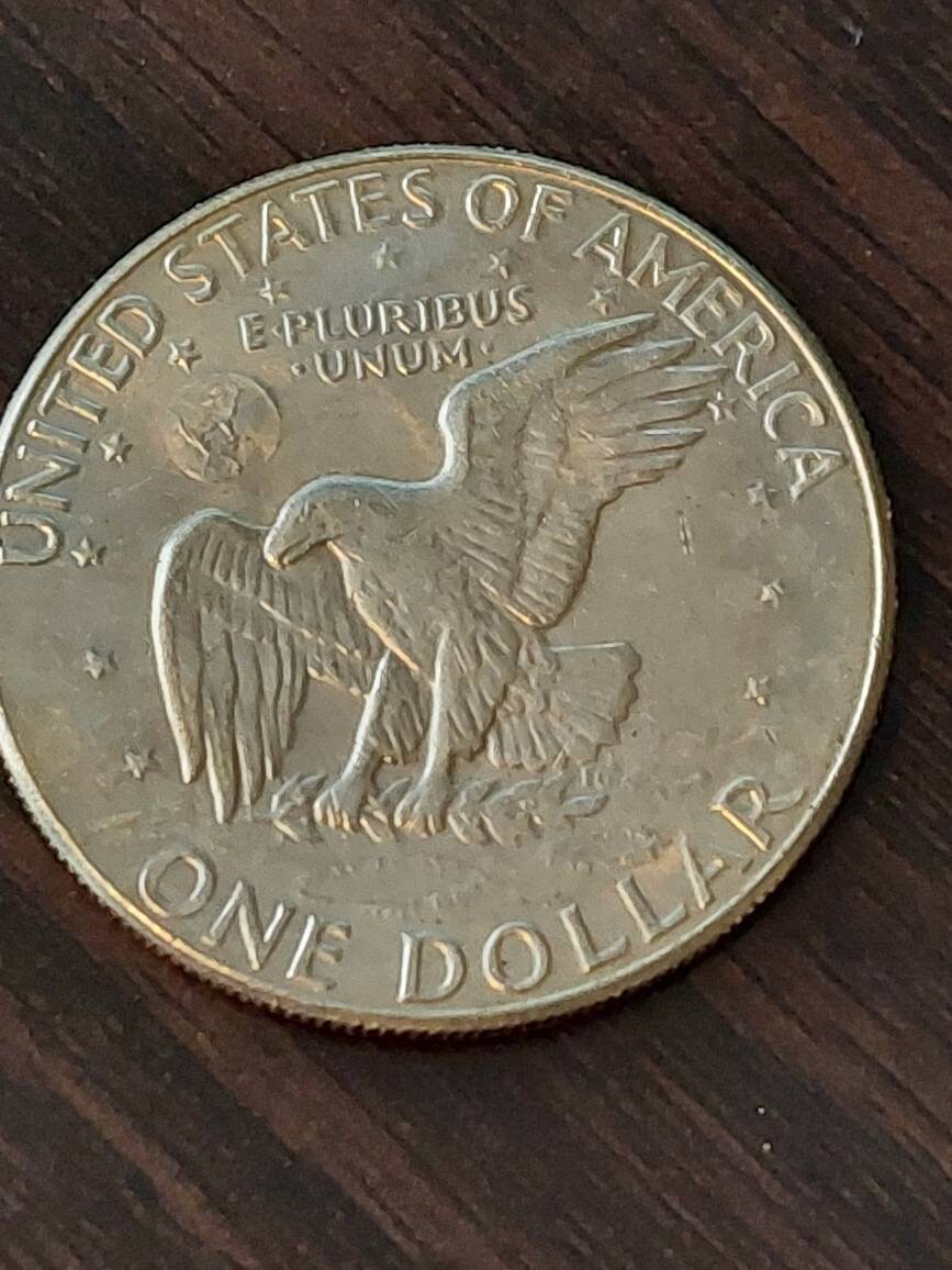 1974d mint state ike dollar coin, vintage large dollar coin uncirculated