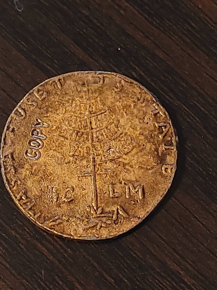 Reproduction 1776 Massachusetts pine tree cent, unique gift colonial coin
