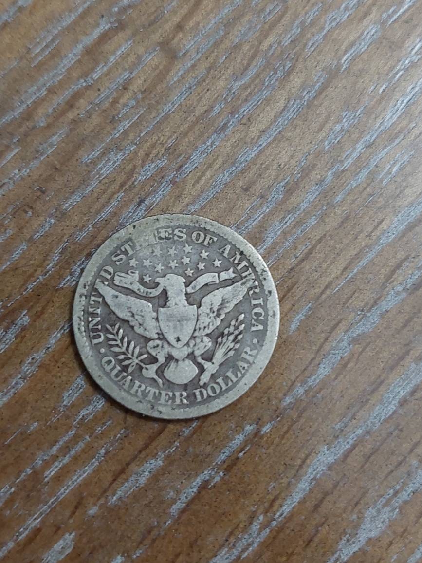 1896 barber silver quarter coin, nice 1800s American coin
