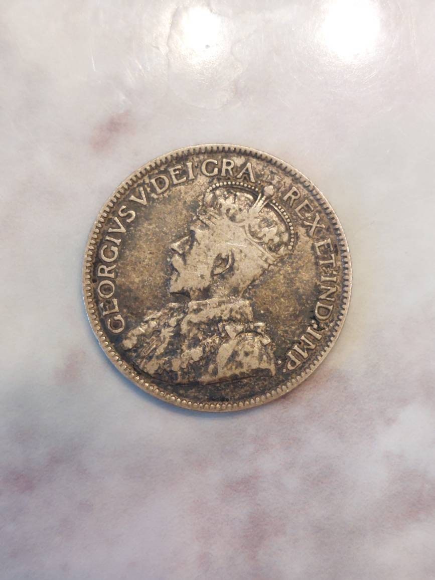 1912 Canadian Sterling silver king george quarter, better content rare old foreign coin