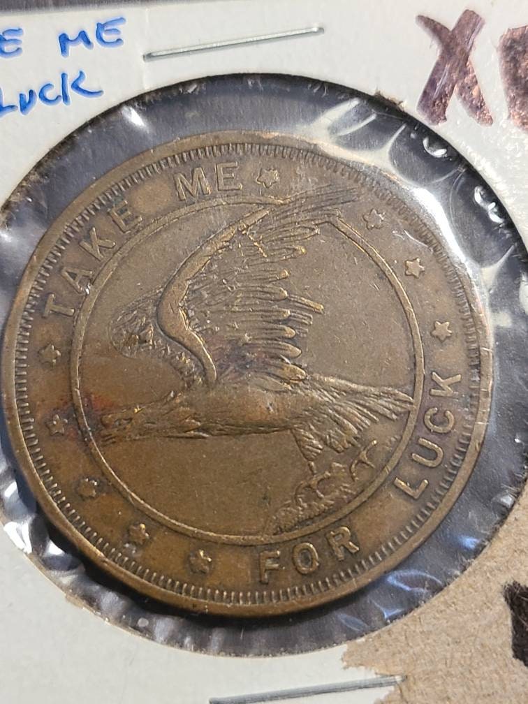 Rare 1932 so called dollar, large george washington token, high grade take me for good luck coin, RK-153 medal