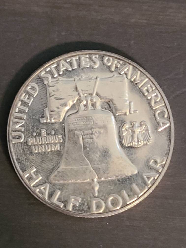 1961 proof Ben Franklin silver half dollar, 90 percent silver American coin collecting