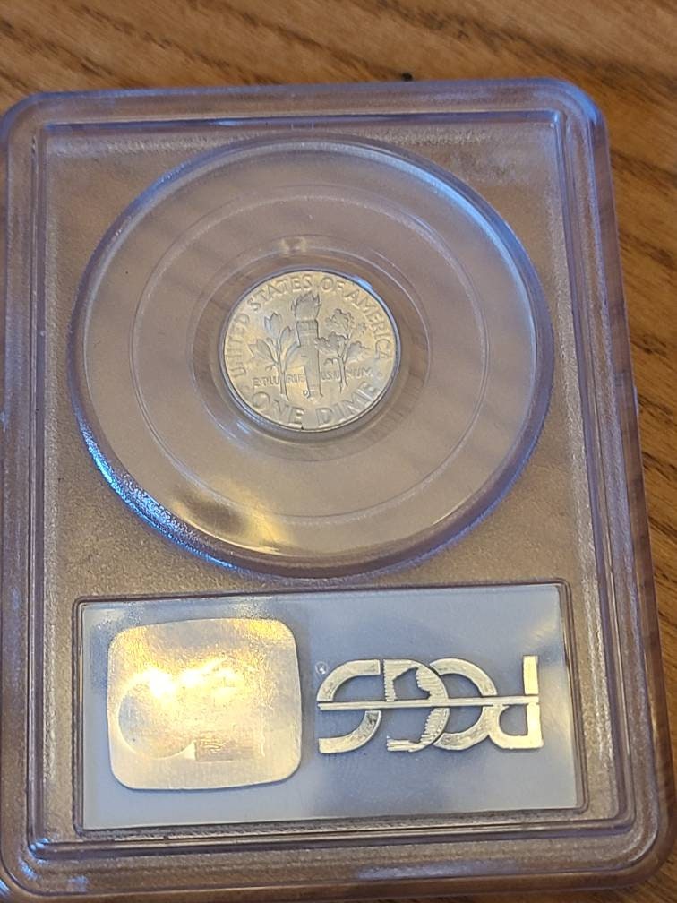 Two graded silver Roosevelt bundle deal, 1946d ms66 pcgs rainbow toned dime and