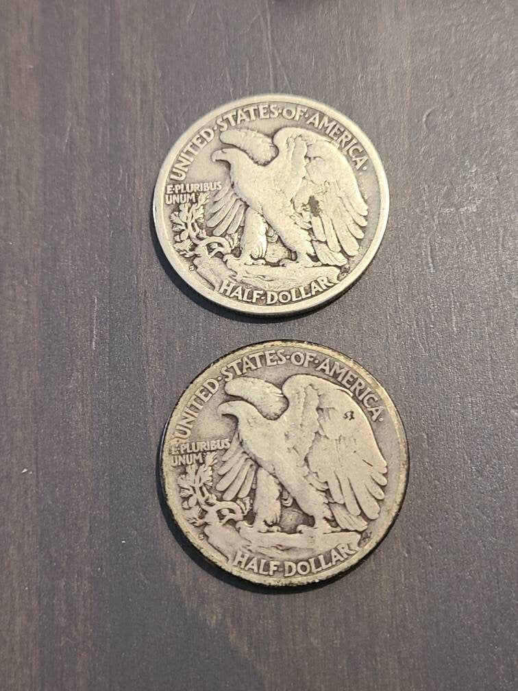 2x better date walking liberty silver half dollars, 1918s and 1923s, low mintage early 90 percent silver American coins