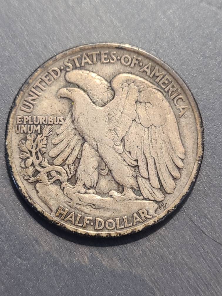 1917 walking liberty silver half dollar, very fine condition much better than average early 50 cent piece