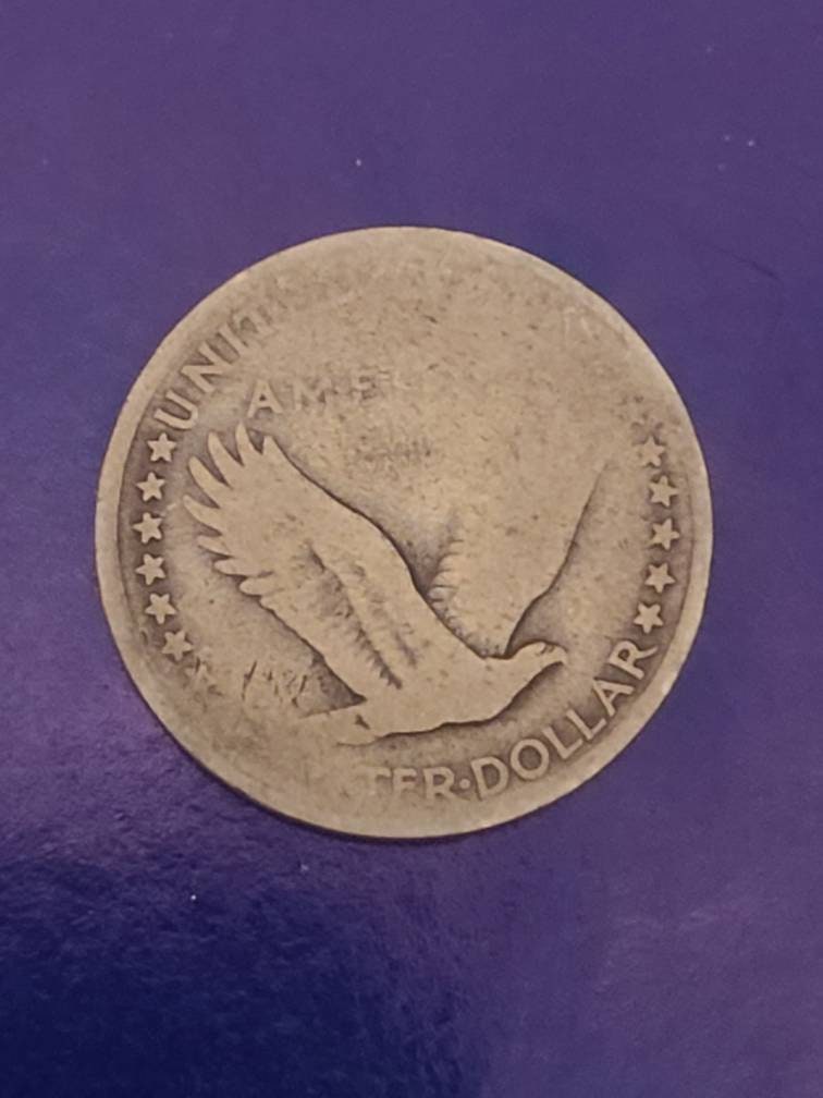 1917 standing liberty quarter, desirable type 1 good coin, 90 percent silver coin collecting