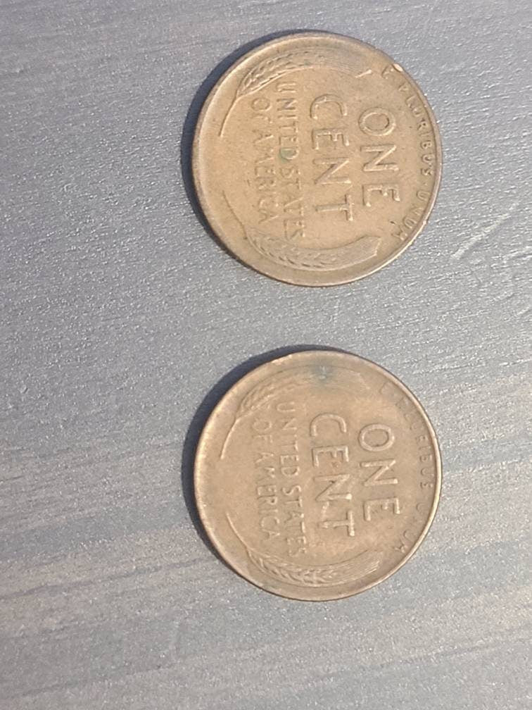 1913d And 1915d lincoln cent, denver mint wheat cent antique copper penny, better date us coin collecting choice condition