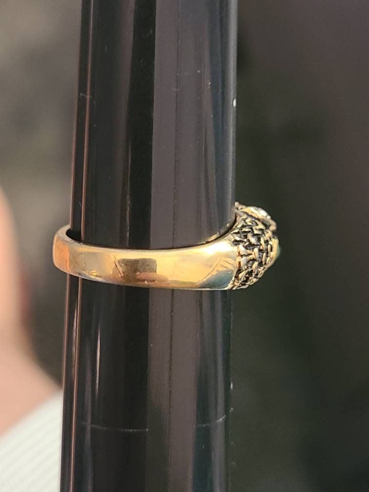 Vintage owl ring. So cute! Size 7, 18k gold plated statement ring, one of a kind unisex ring