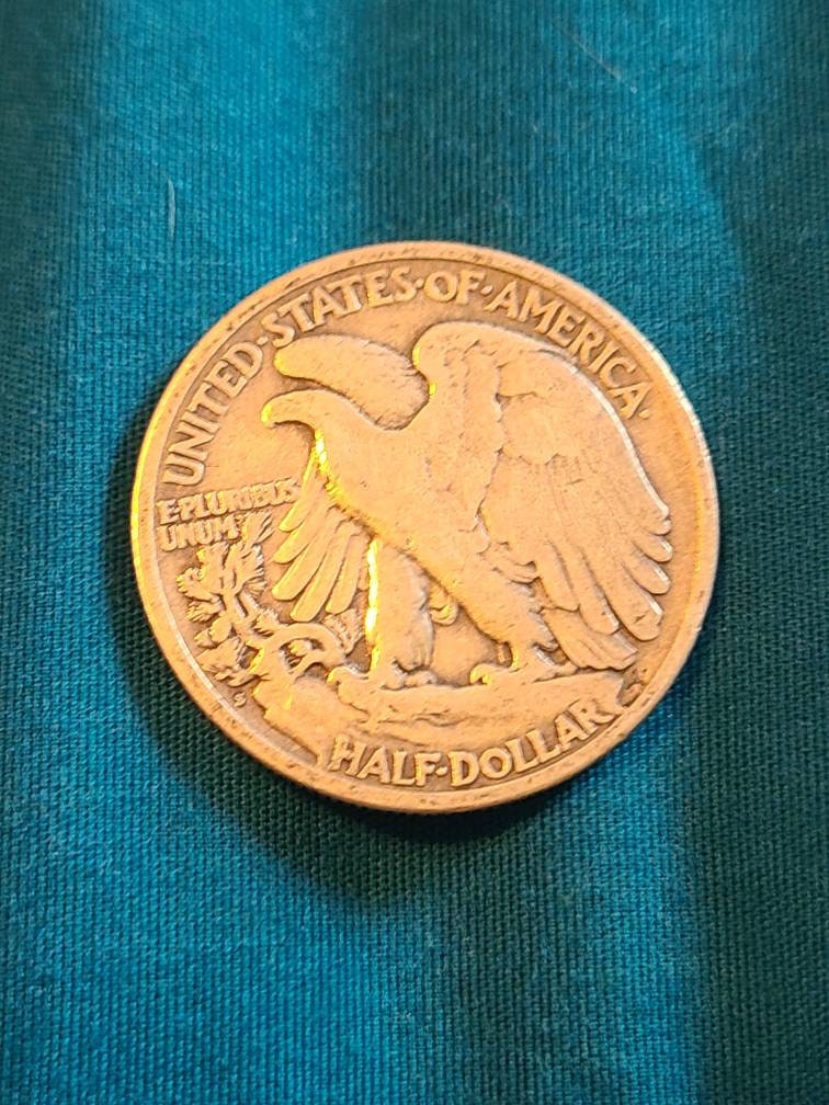 1918s walking liberty silver half dollar, better early date very good++