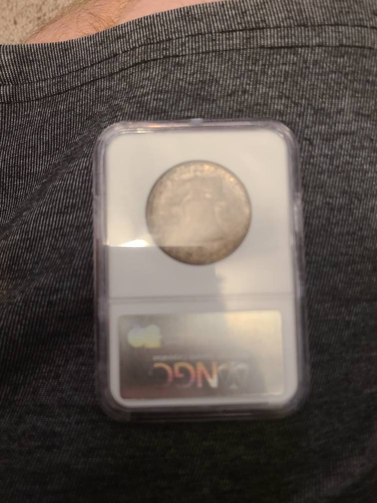 1954s Ben Franklin silver half dollar, ngc graded ms65 gem uncirculated coin, Denver mint issue