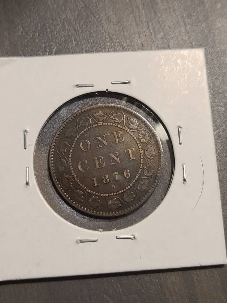 1876h Canada large cent early date queen Victoria coin