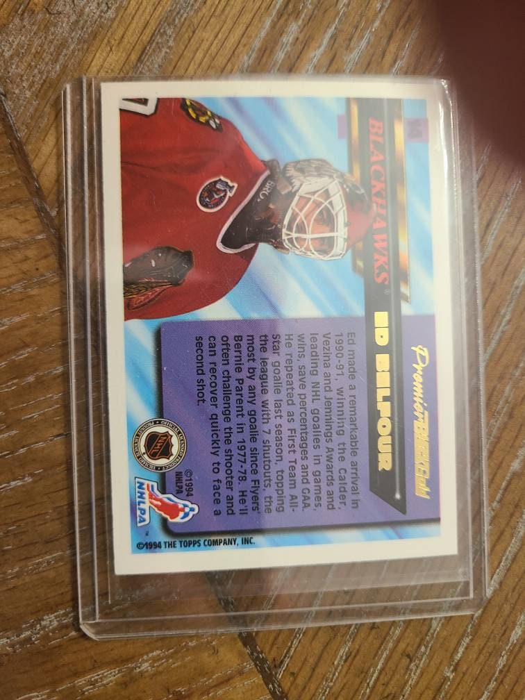 1994 ed belfour Chicago black hawks NHL hockey card