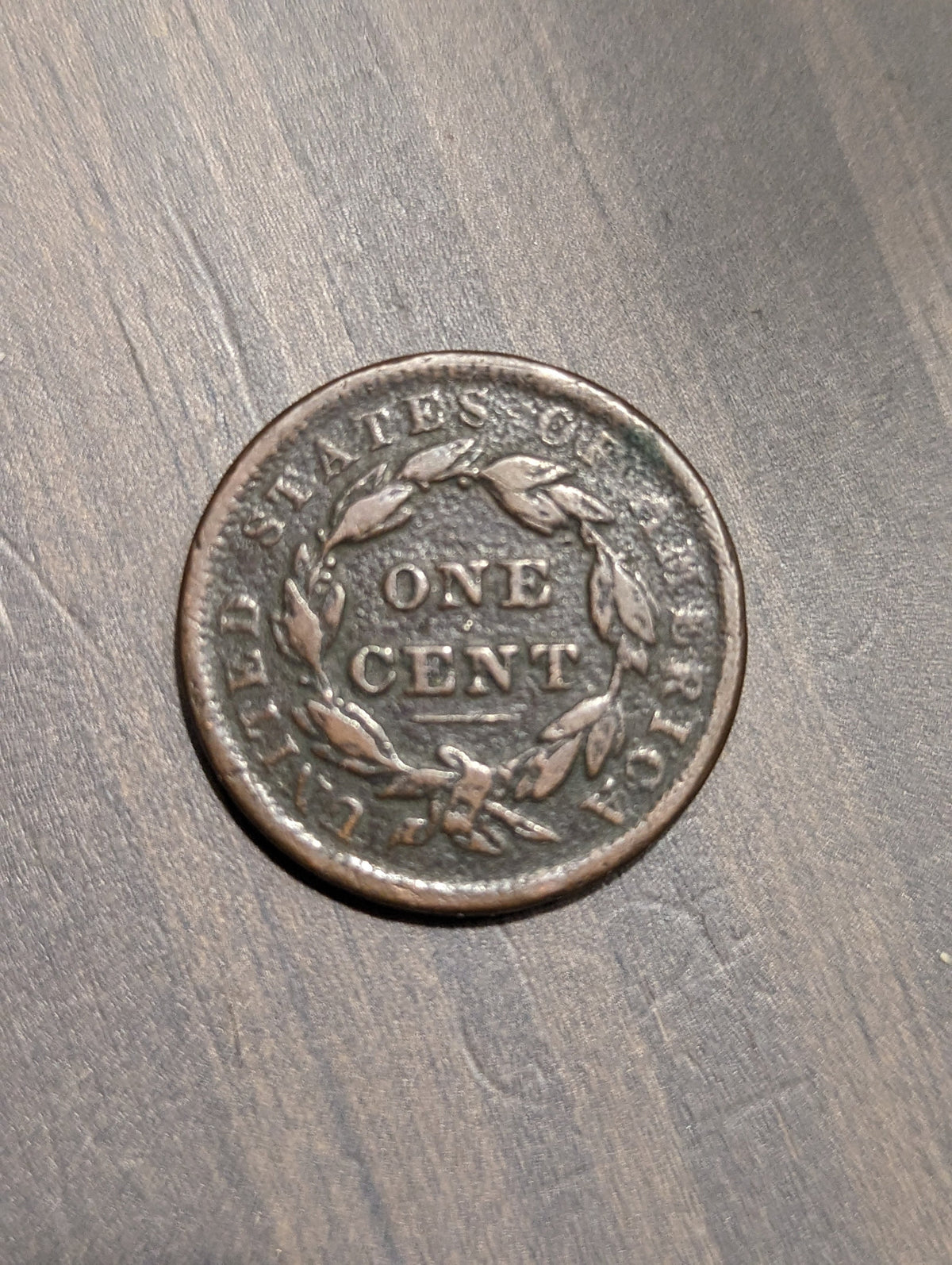 1838 better date American large cent, variety unchecked great details old penny