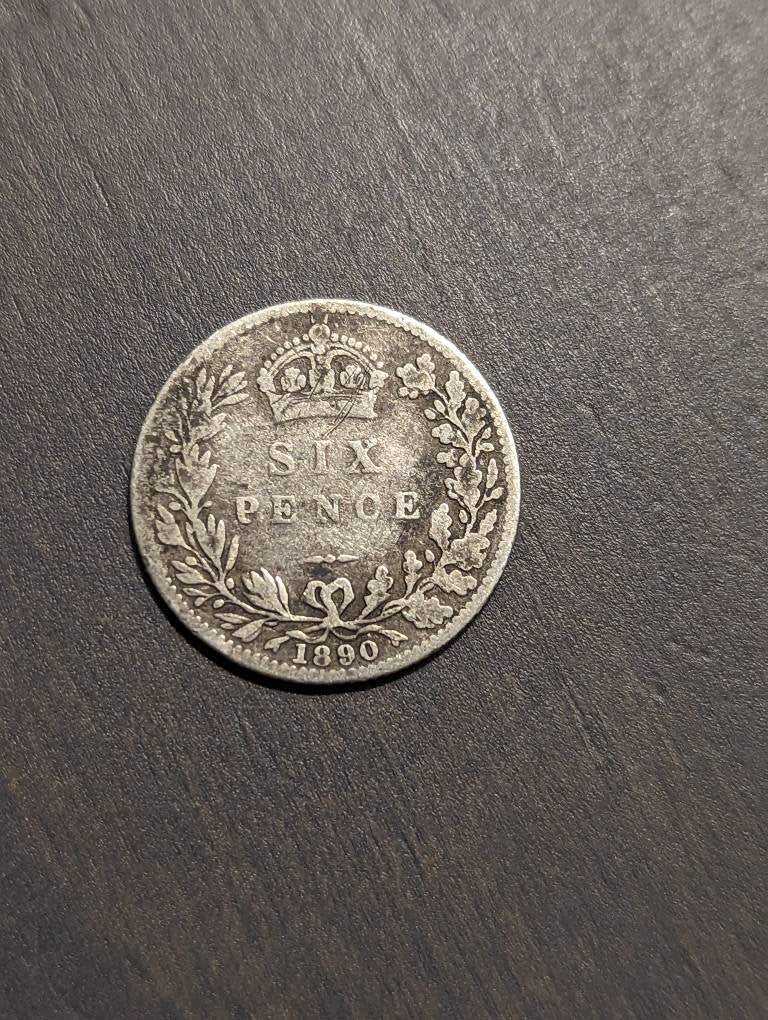 1890 silver sixpence for groom shoe wedding gift silver coin good luck brides -- solid actually silver, British and irish, wedding day