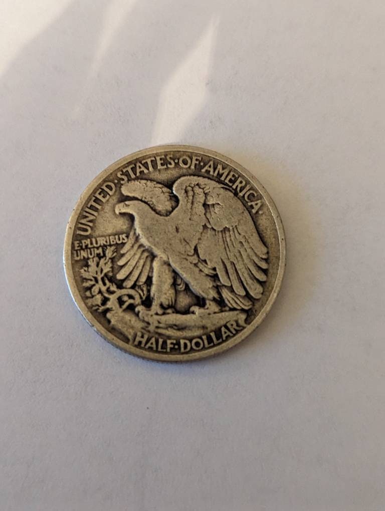 1918 early silver walking liberty half dollar very good, tough date