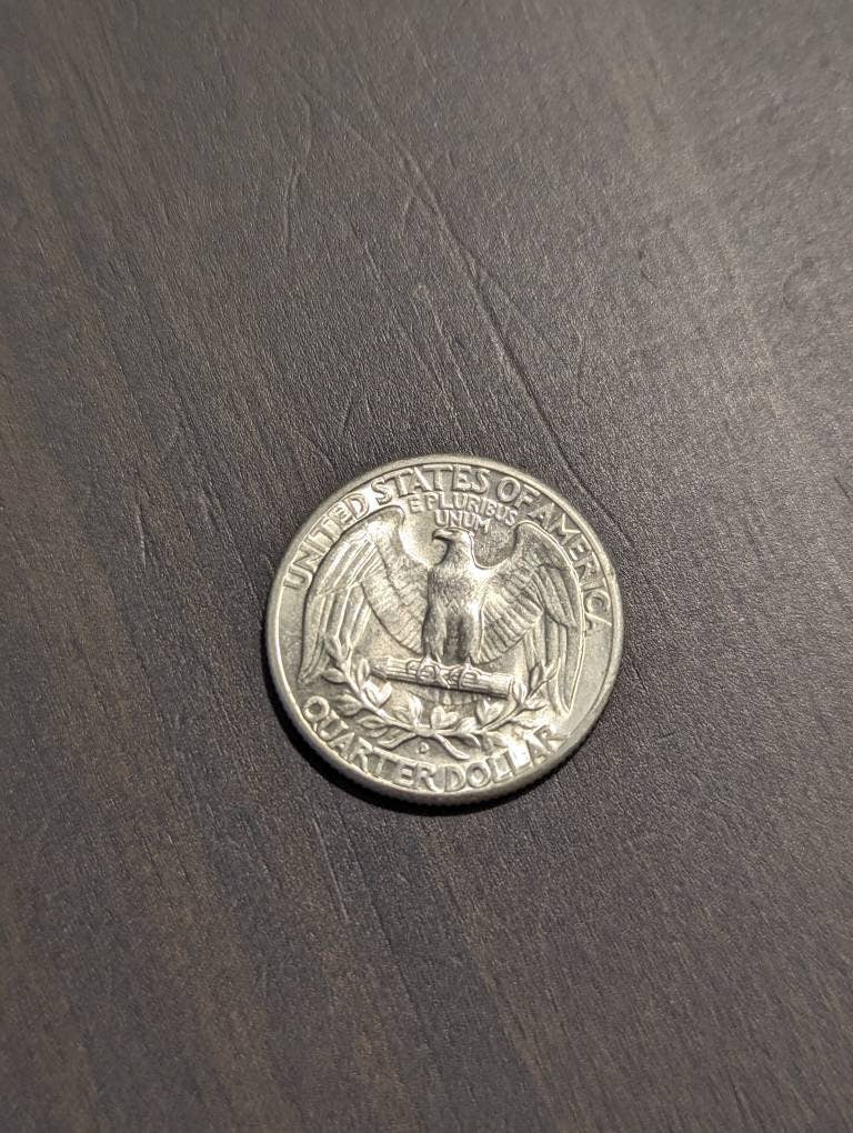 1942d Washington Silver Quarter coin, uncirculated tough date coin with gorgeous mint flair, gifts for him