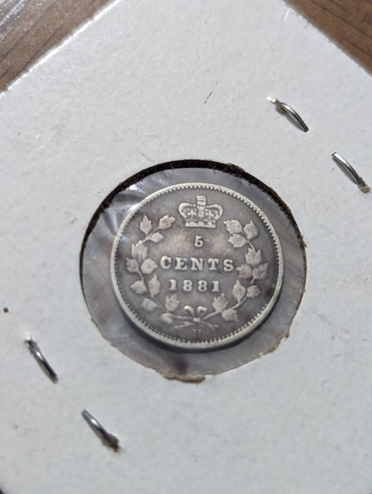 1981h Canada 5 cents, sterling silver better coin very fine plus, rare date world currency