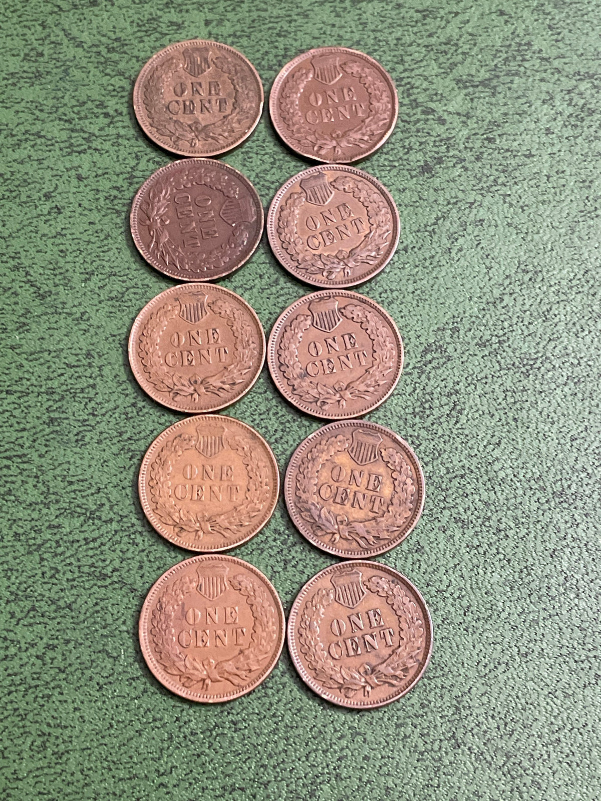 10 Indian head pennies better condition