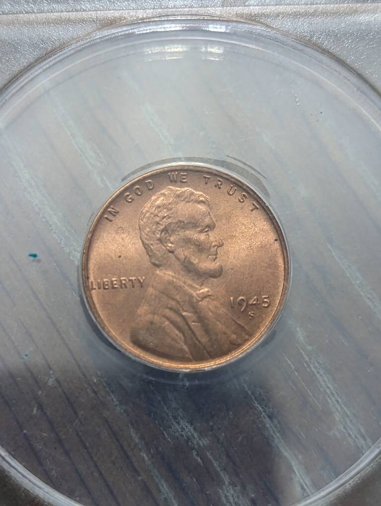1945s Lincoln cent graded ms65rd, special gem Uncircumcised, anacs graded wheat penny