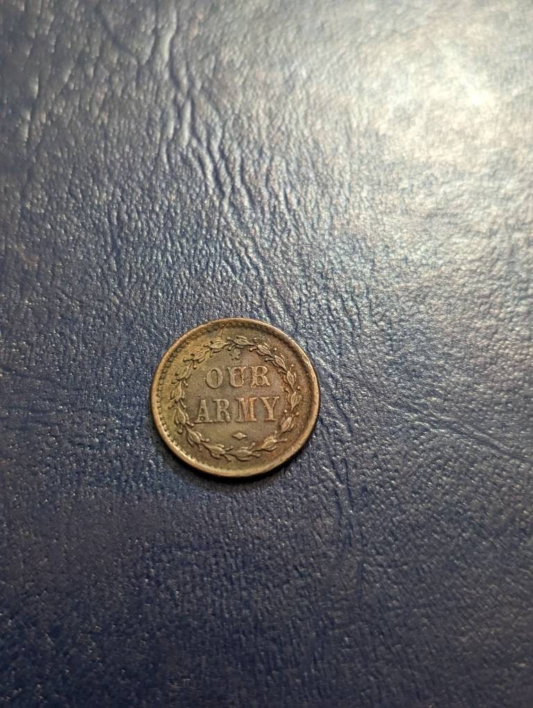 civil war token, authentic 1860 civil war token from large my collection, army navy antique American coin